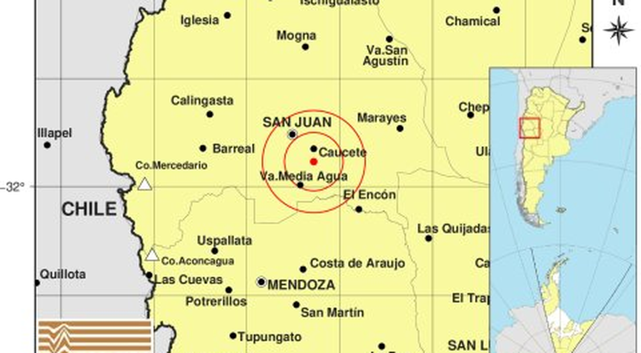 Tembló en San Juan: dónde estuvo el epicentro del sismo de este sábado Tembló en San Juan: dónde estuvo el epicentro del sismo de este sábado
