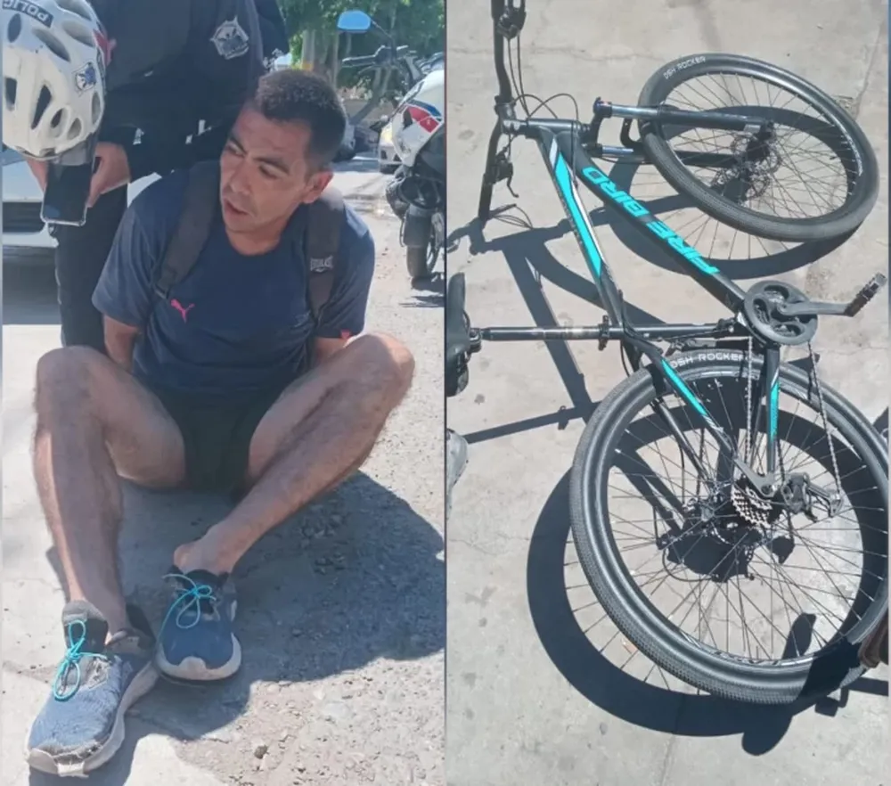 Un obrero vio al sujeto que le robó la bicicleta, lo corrió a pie y con ayuda de un automovilista, lo entregó a la policía