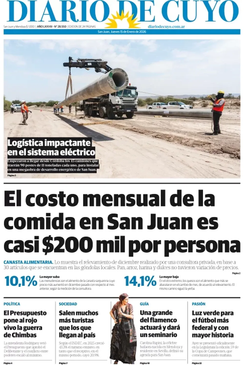 Tapa Edición 15 de Enero 2026