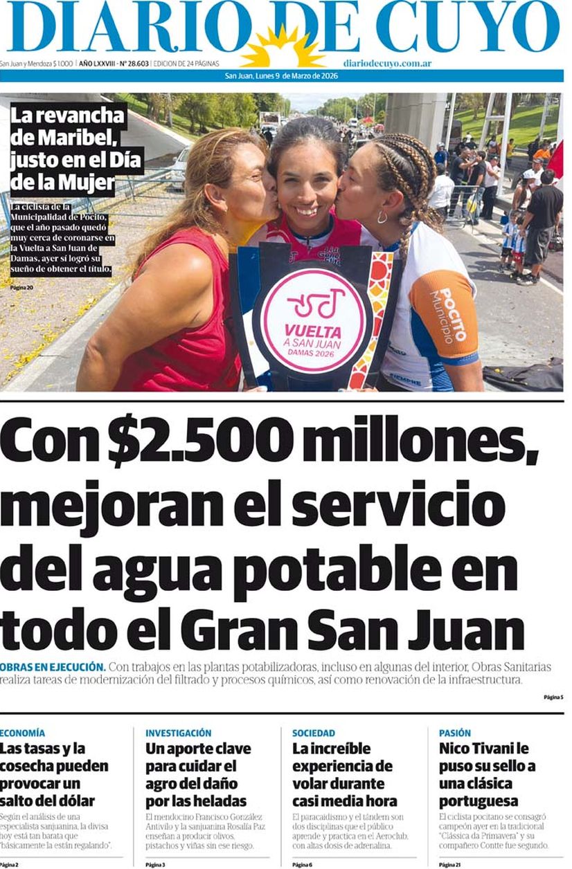 Diario de Cuyo | Tapa Edición 9 de Marzo 2026
