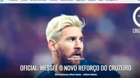 Hackearon la web de Cruzeiro y anunciaron a Messi como refuerzo