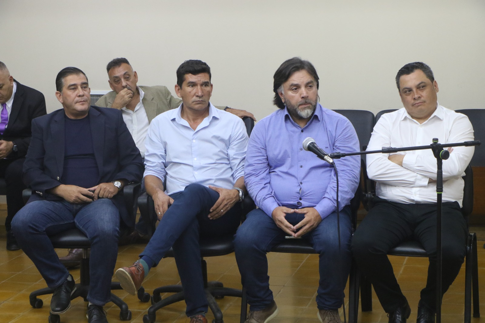 De izquierda a derecha: el intendente de Angaco, José Castro; y los concejales Roberto Carlos López, Alberto Enrique De Los Ríos y Luis Alejandro Paredes.&nbsp;