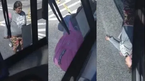 Simuló ser atropellada, pero el colectivero la descubrió y la escrachó en un video