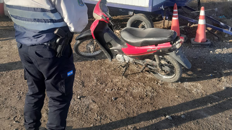 La moto secuestrada por la Policía.