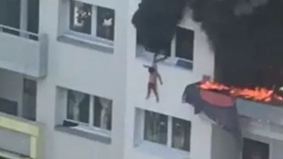 Dramático rescate en Francia: dos hermanitos saltaron de un edificio en llamas