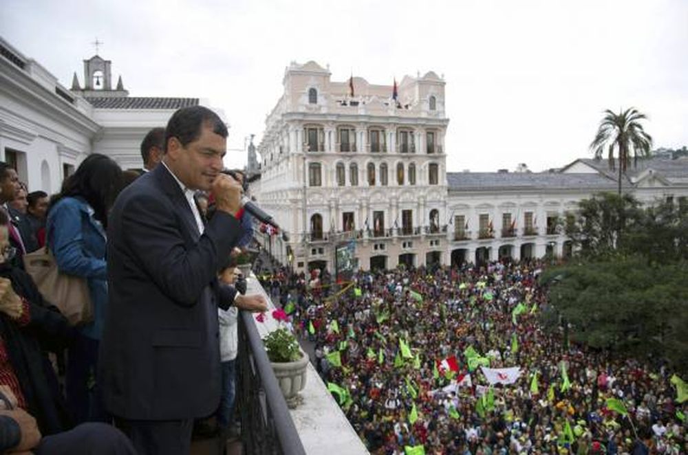 Festejan la reelección  de Correa en Ecuador