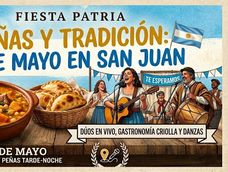 El 25 de mayo llegará con varias opciones para celebrar en San Juan, a puro folclore y platos tradicionales. El 25 de mayo llegará con varias opciones para celebrar en San Juan, a puro folclore y platos tradicionales.