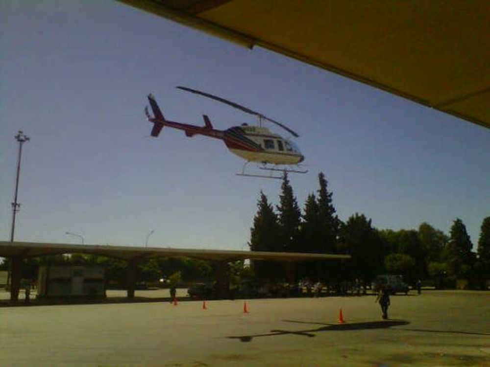 Llegó el helicóptero con dos heridos graves