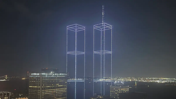 Torres Gemelas con drones.