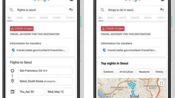 Google activó alertas para informar sobre cancelaciones de vuelos y hoteles