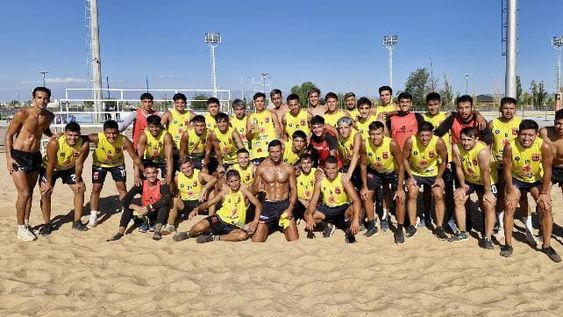 Trinidad. El plantel del León que se prepara para el Torneo de la Liga Sanjuanina de Fútbol aprovechó el predio para su pretemporada.