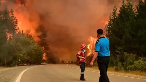 Incendio en Chubut.-