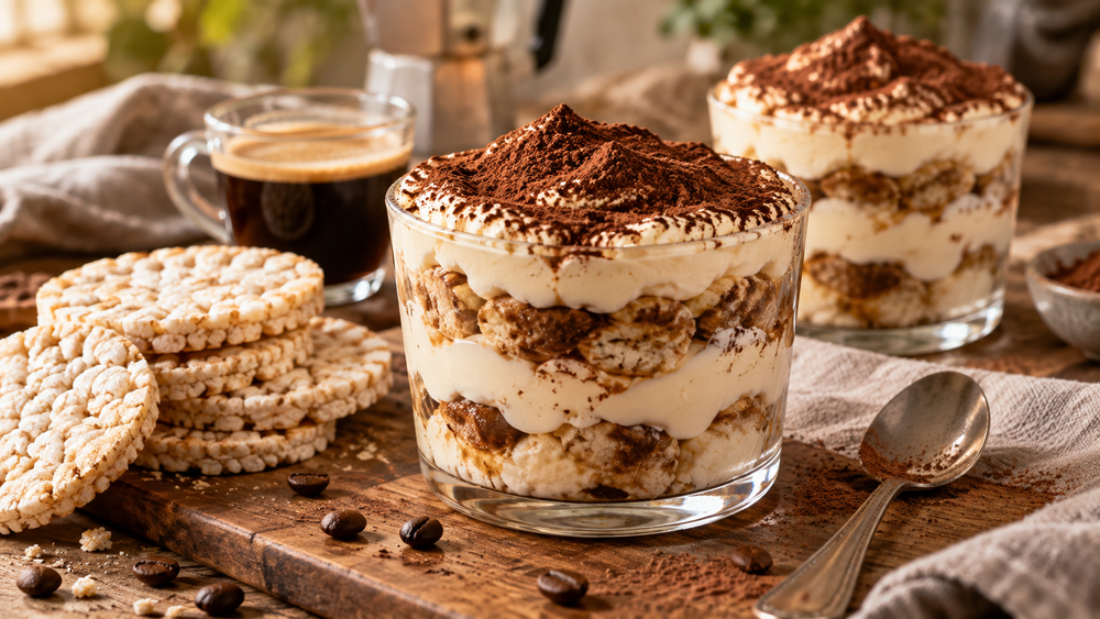 El tiramisú exprés con tostadas de arroz se convirtió en una alternativa práctica al clásico postre italiano.