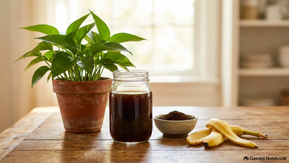 con 2 restos de cocina: el truco de licuar sobrantes de cafe y cascara de banana para tus plantas