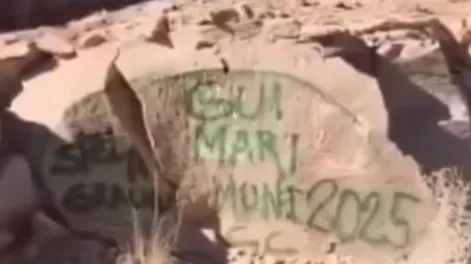 Quiénes son los turistas que pintaron graffitis en un dique de Mendoza y la multa que pagarán