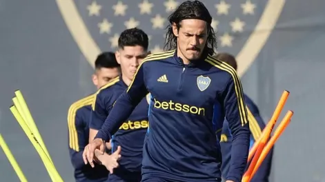 Las perlitas del primer entrenamiento de Cavani en Boca