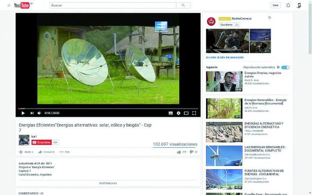 Energías alternativas: solar, eólica y biogás