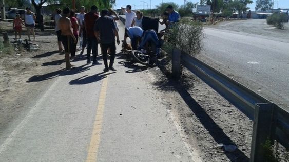 Iban alcoholizados a la Difunta Correa y casi se matan al caer de una moto