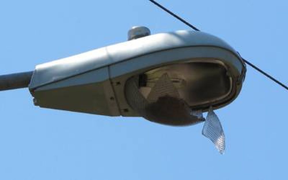 Le sacaron las chapas patentes al auto y robaron lámparas del alumbrado público