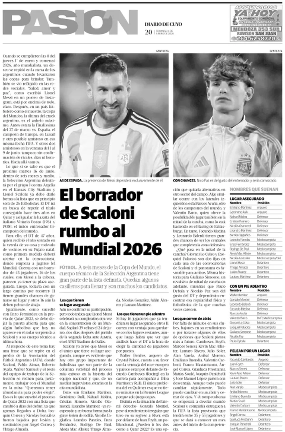 Tapa Pasión 04 de Enero 2026