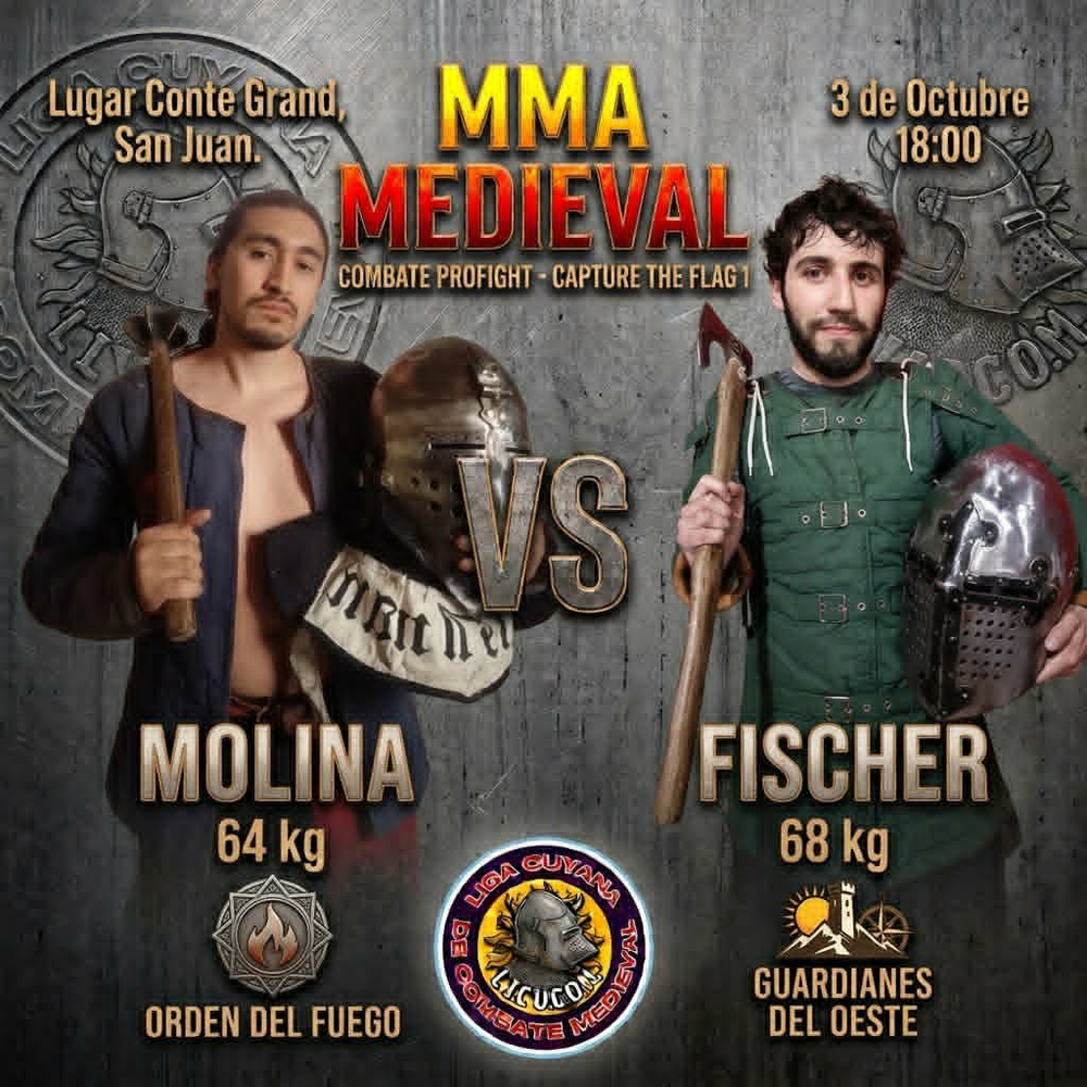 Facu Molina será uno de los combatientes de la categoría más completa y desafiante, la MMA Medieval