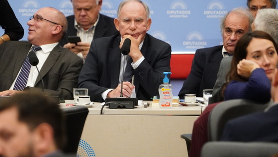 Luis Lucero, secretario de Minería, durante el plenario decomisiones en Diputados.