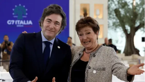 UN CARA A CARA  CLAVE. Vamos a ponerle el moño al paquete. Así reflejan en el entorno del presidente Javier Milei el optimismo del Gobierno ante la reunión con la directora gerente del FMI.