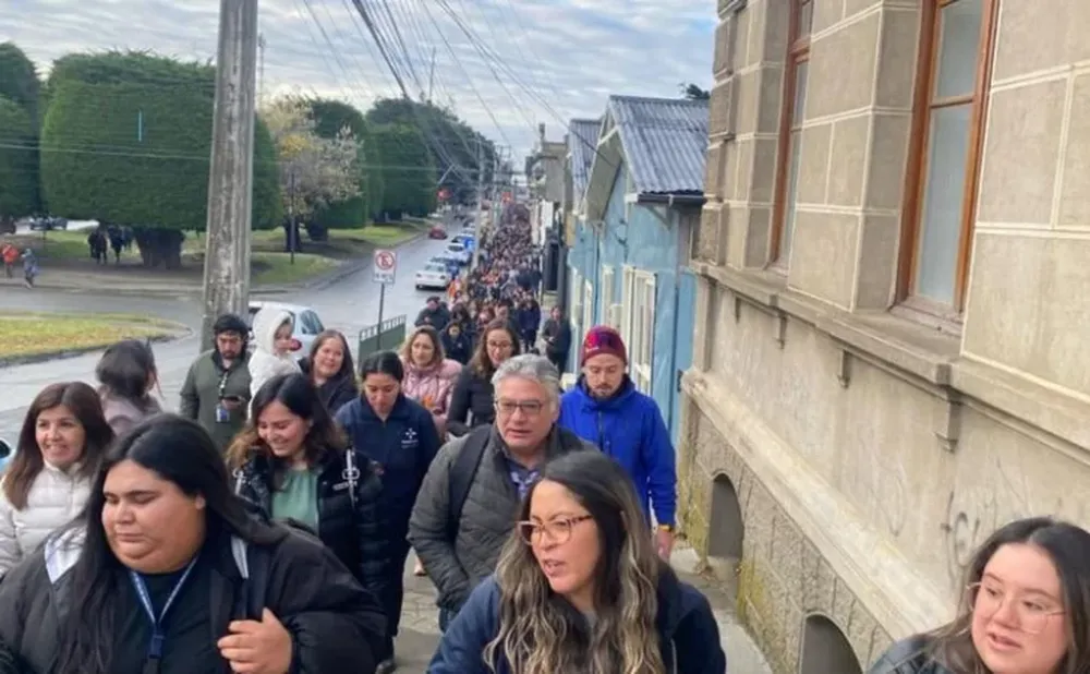 Evacuación en Punta Arenas, Chile.