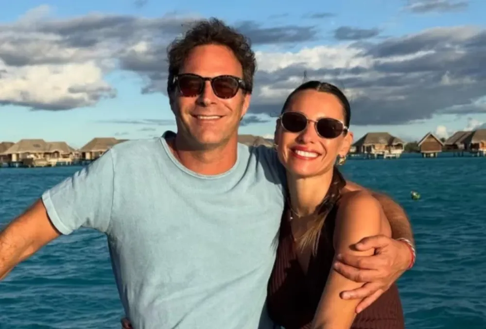 Pampita junto a Martín Pepa.-