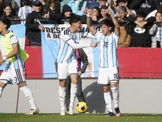 Argentina festejó sobre el final del partido. Argentina festejó sobre el final del partido.