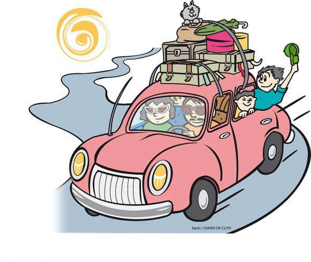 Adultos en familia y en coche