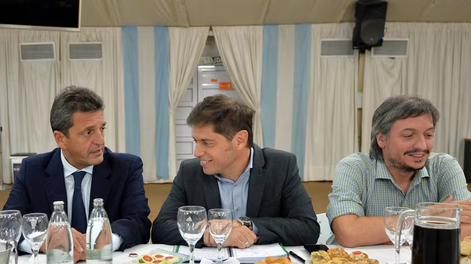 En medio de la interna del PJ, Axel Kicillof, Máximo Kirchner y Sergio Massa se reunieron para buscar una posición común frente a la intención del gobierno de eliminar las paso