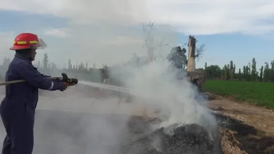 Cerca de 6 toneladas de ajo se incendiaron en un depósito de Pocito