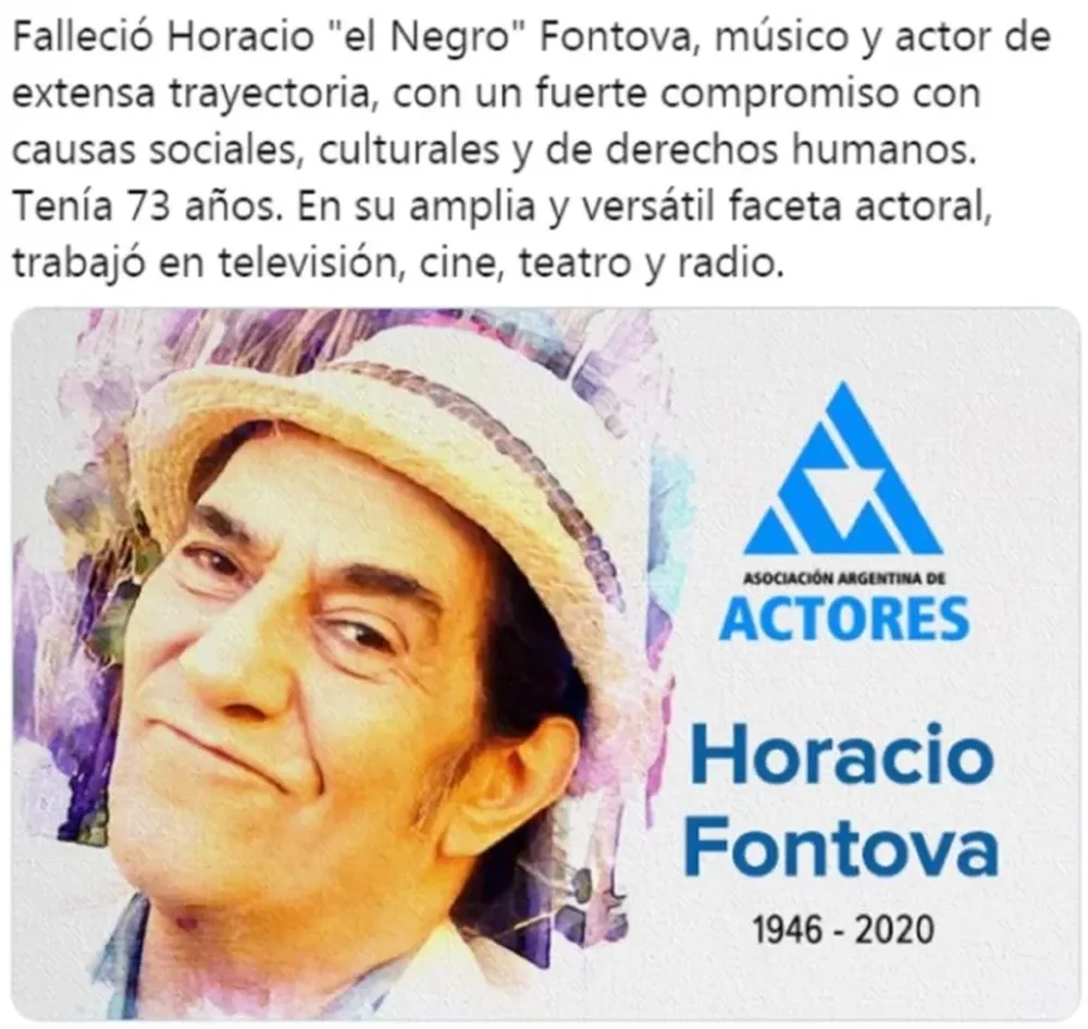 Dolor en las redes por la muerte de Horacio Fontova