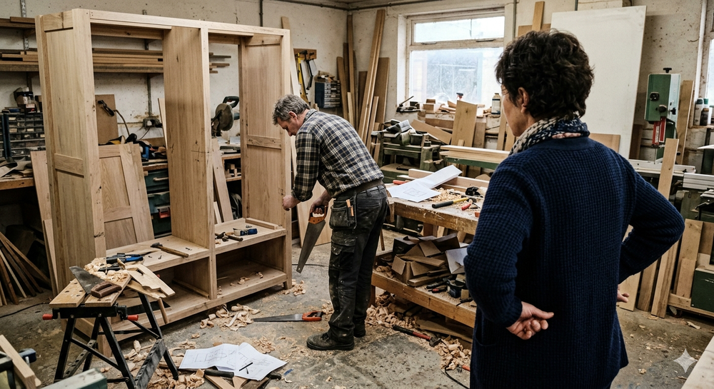 El carpintero se quedó con más de 700 mil pesos y jamás los devolvió hasta ahora. Imagen creada con IA.&nbsp;