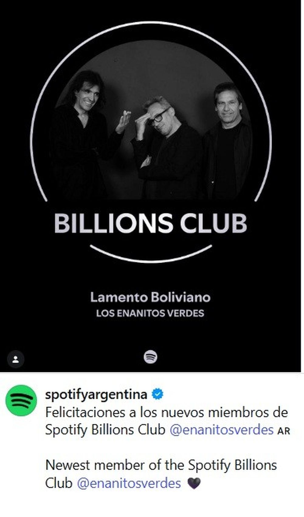 Las felicitaciones de Spotify Argentina