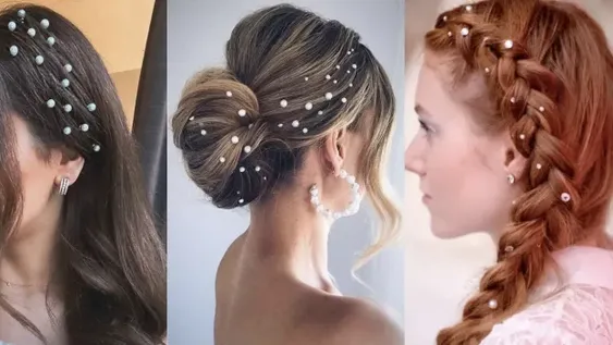 Perlas en el cabello, la nueva moda que siempre queda bien