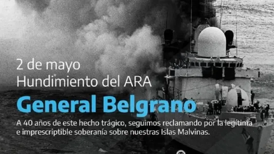 El Ministerio de Educación de la Nación recordó el hundimiento del Belgrano con un navío inglés