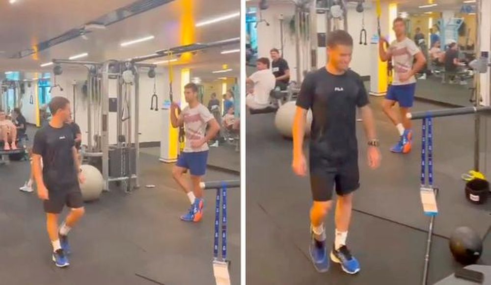 Con la complicidad del “Peque” Schwartzman, Djokovic imitó el enojo de Lionel Messi
