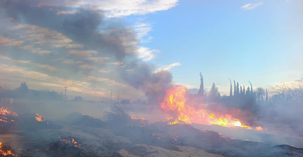 Incendio en Santa Lucía.