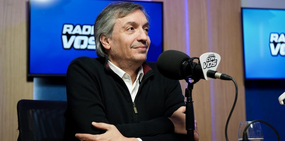 Máximo Kirchner durante la entrevista en Radio con Vos.