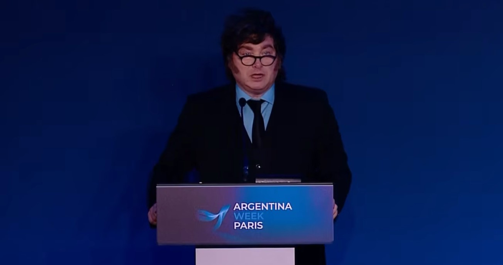 &nbsp;Javier Milei expuso ante empresarios e inversores durante la Argentina Week en la sede de la OCDE en París.