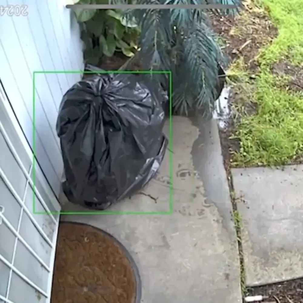 Se disfraza de bolsa de basura para robar paquetes sin que lo vean