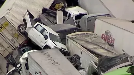 Cinco muertos por un choque de un centenar de vehículos en una autopista con hielo en Texas