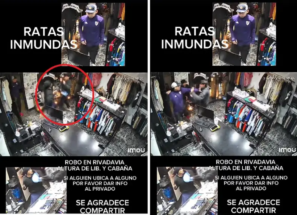 Violento asalto en Rivadavia. Todo quedó registado.