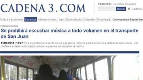 La prohibición de escuchar música sin auriculares en colectivos, noticia nacional