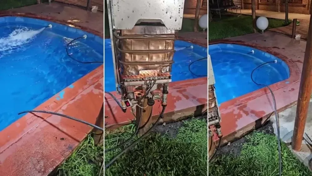 Explicó cómo calentar el agua de una pileta de manera casera y el video asombró a todos