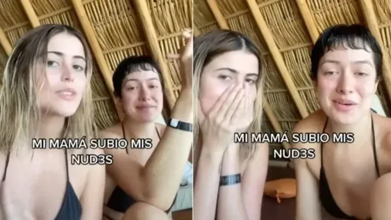 Fue a una playa nudista, le mandó una foto a su mamá y ella la puso en su estado de WhatsApp