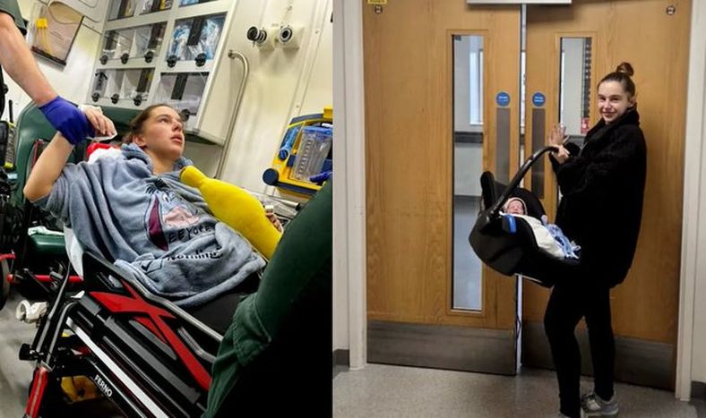 Megan Isherwood fue a la guardia por una presunta apendicitis y terminó dando a luz.