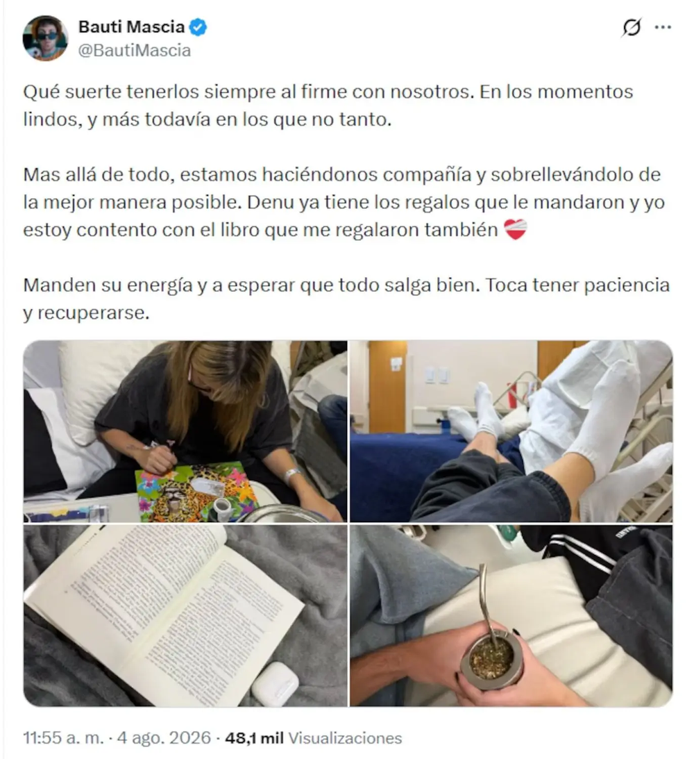 El posteo de Bautista Mascia.
